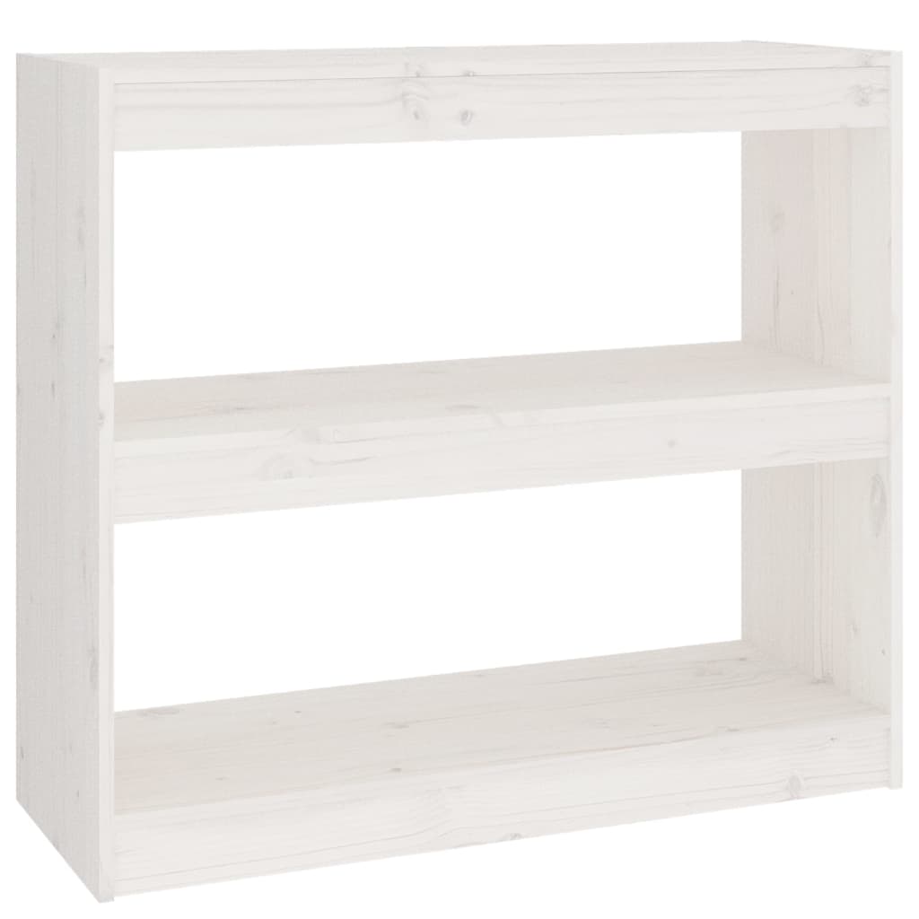 vidaXL Boekenkast/kamerscherm 80x30x71,5 cm massief grenenhout wit