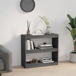 vidaXL Bibliotecă/Separator cameră gri 80x30x71,5 cm lemn masiv de pin