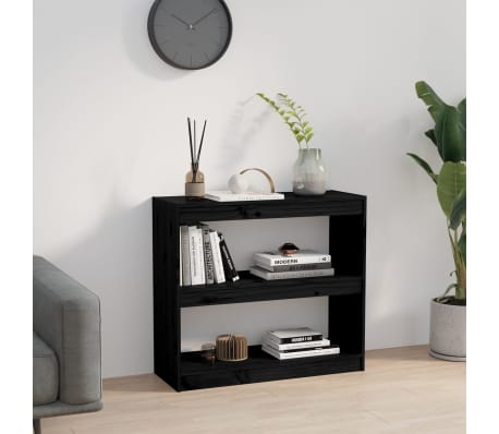 vidaXL Spintelė knygoms/kambario pertvara, juoda, 80x30x71,5cm, pu&scaron;is