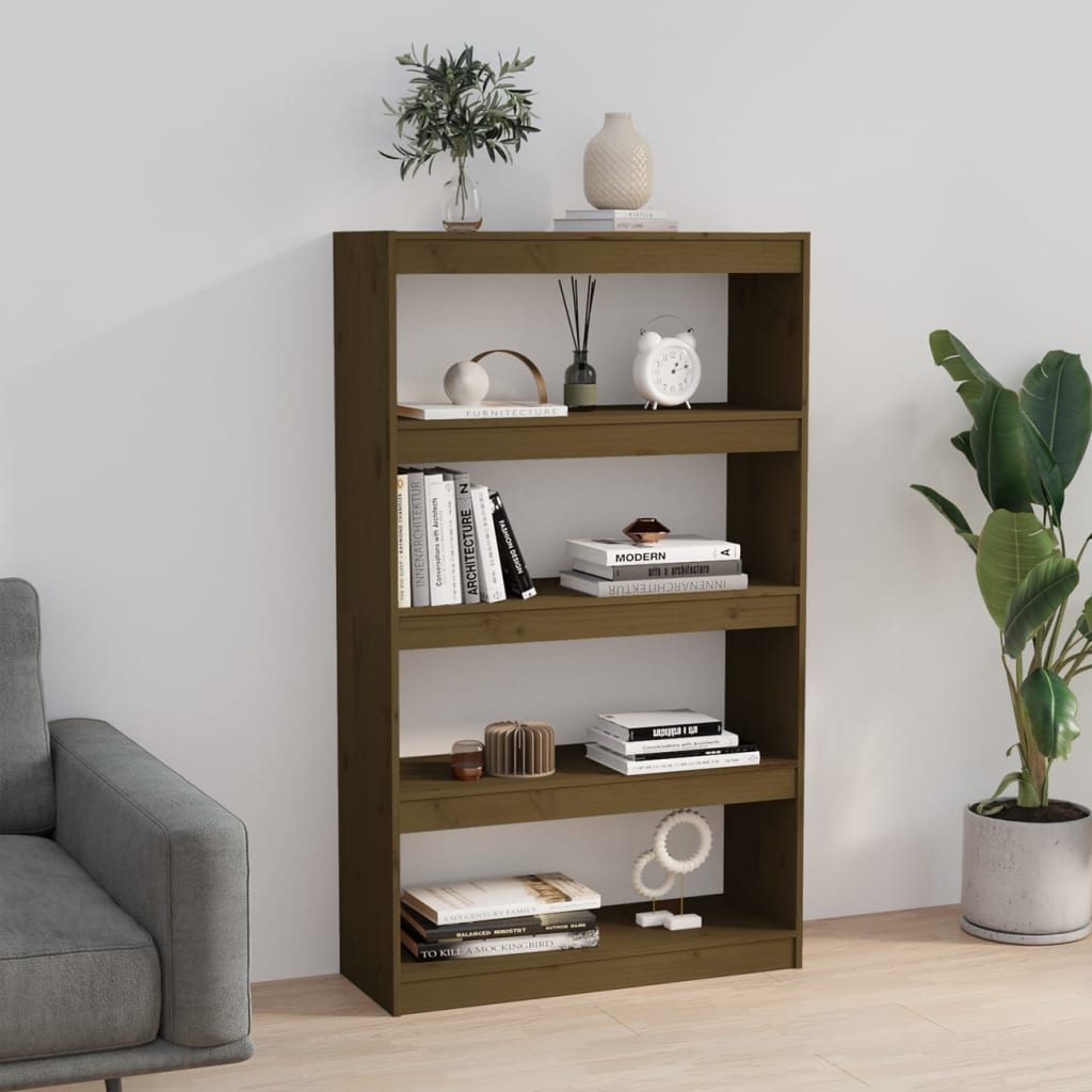 vidaXL Bibliotecă/Separator cameră maro miere 80x30x135,5 cm lemn pin