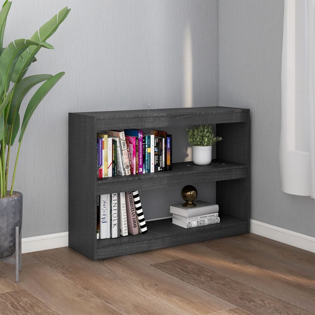 vidaXL Boekenkast/kamerscherm 100x30x71,5 cm grenenhout grijs afbeelding