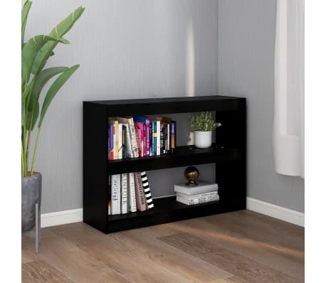 vidaXL grāmatu plaukts, melns, 100x30x71,5 cm, priedes masīvkoks