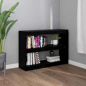 vidaXL grāmatu plaukts, melns, 100x30x71,5 cm, priedes masīvkoks