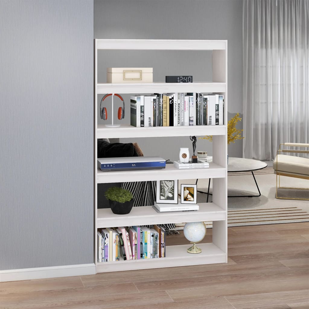 

vidaXL Boekenkast/kamerscherm 100x30x167,5 cm massief grenenhout wit