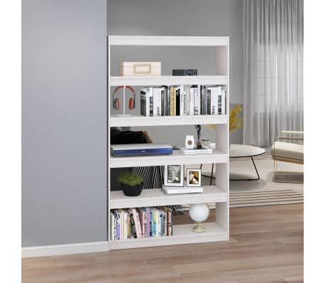 vidaXL B&uuml;cherregal/Raumteiler Wei&szlig; 100x30x167,5 cm Massivholz Kiefer