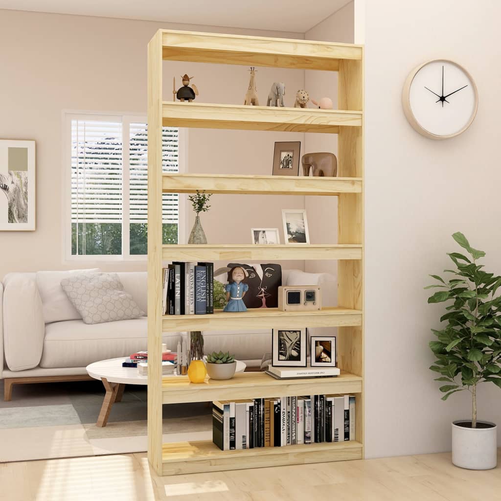 vidaXL Bibliotecă/Separator cameră, 100x30x200 cm, lemn masiv pin