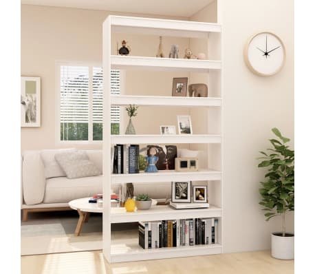 vidaXL raamaturiiul/ruumijagaja, valge, 100x30x200 cm, t&auml;ism&auml;nnipuit