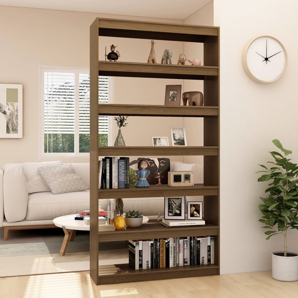 

vidaXL Boekenkast/kamerscherm 100x30x200 cm grenenhout honingbruin