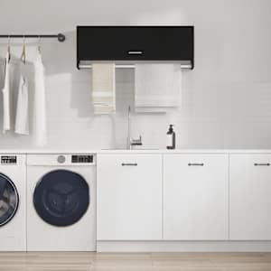 Garderobna omara črna 100x32,5x35 cm iverna plošča