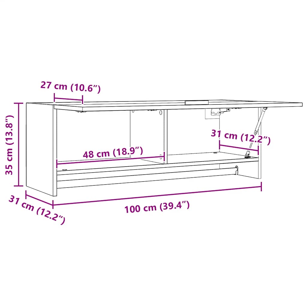skapis, ozolkoka krāsā, 100x32,5x35 cm, inženierijas koks