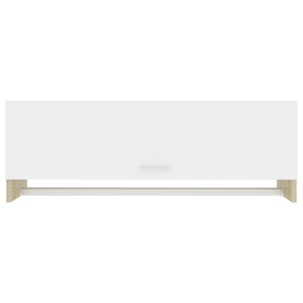 vidaXL fehér-sonoma színű forgácslap ruhásszekrény 100 x 32,5 x 35 cm
