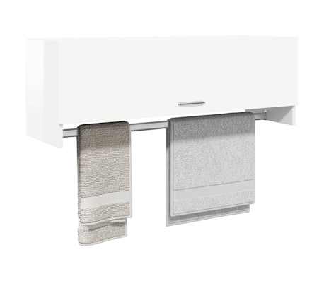 vidaXL Kleiderschrank Hochglanz-Wei&szlig; 100x32,5x35 cm Holzwerkstoff