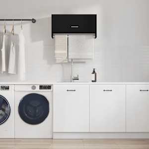 Garderobna omara črna 70x32,5x35 cm iverna plošča