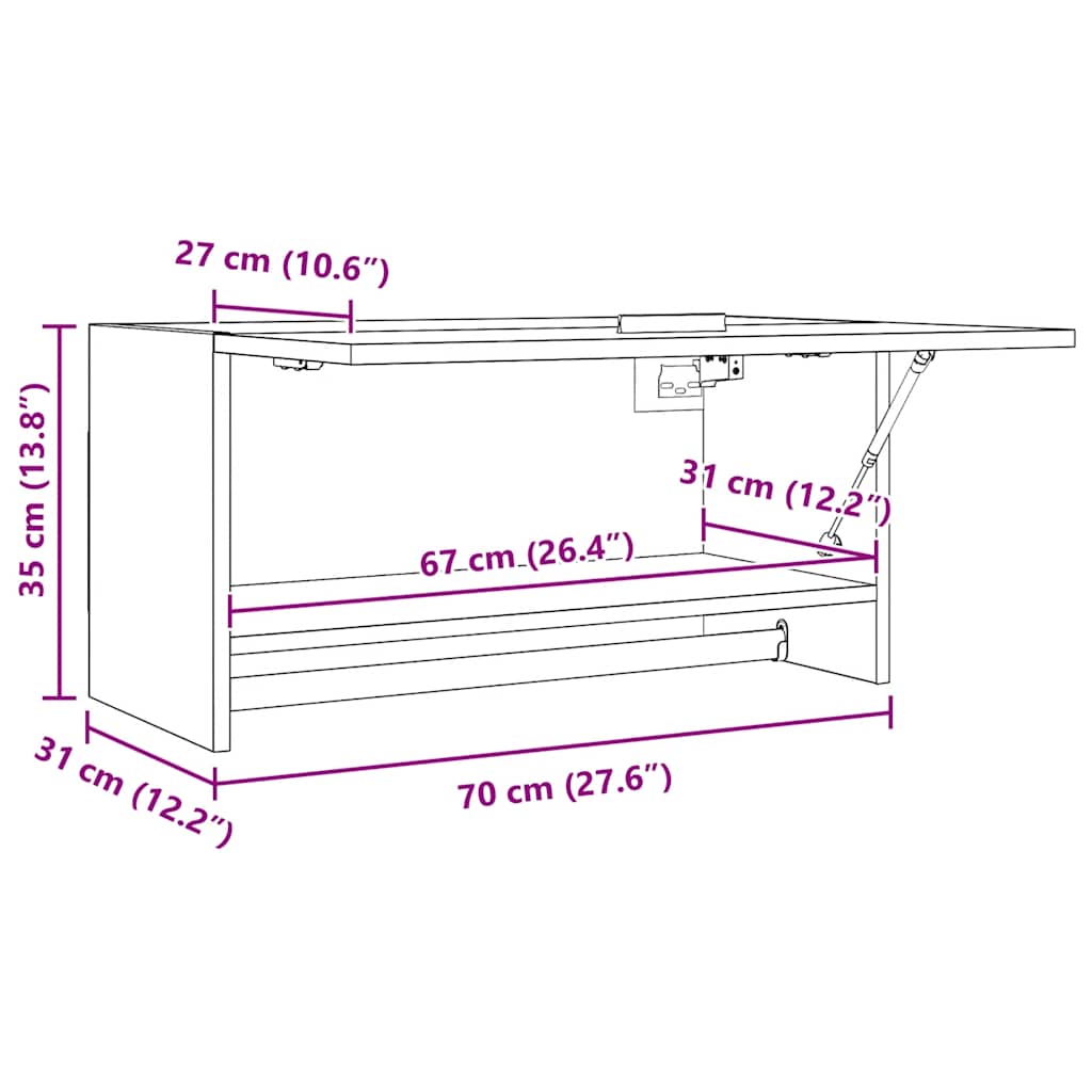 skapis, spīdīgi balts, 70x32,5x35 cm, inženierijas koks