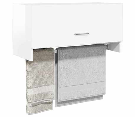 vidaXL Garderobe h&oslash;yglans hvit 70x32,5x35 cm konstruert tre