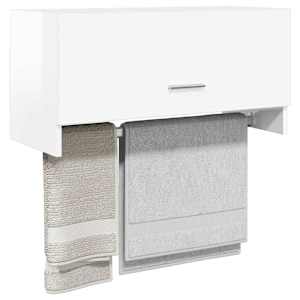 vidaXL Garderobe h&oslash;yglans hvit 70x32,5x35 cm konstruert tre