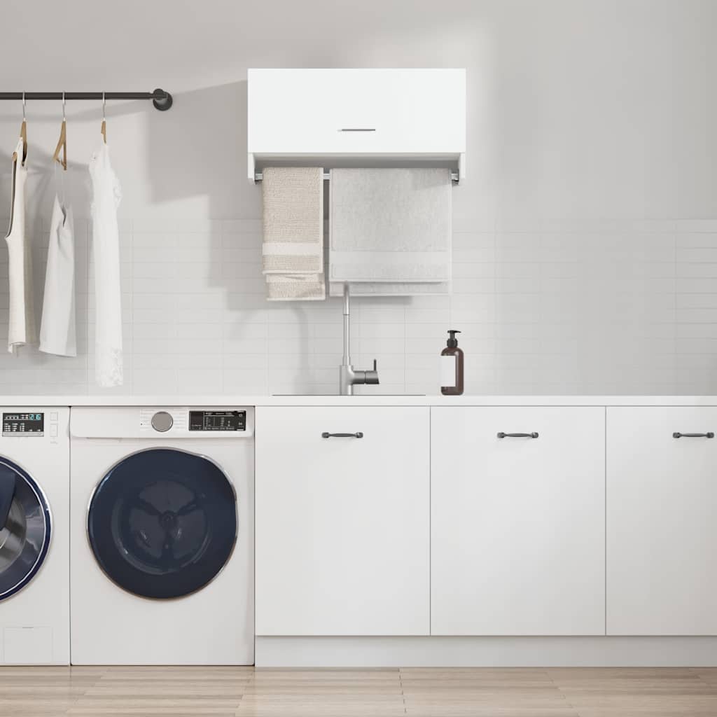 vidaXL Szafka, wysoki po�ysk, bia�a, 70x32,5x35 cm