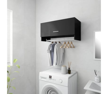 vidaXL Garderobe høyglans grå 70x32,5x35 cm sponplate