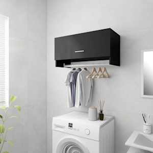 vidaXL Garderobe høyglans grå 70x32,5x35 cm sponplate