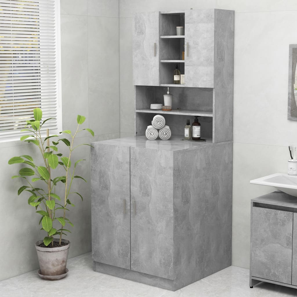 vidaXL Dulap mașină de spălat, gri beton, 70,5x25,5x90 cm