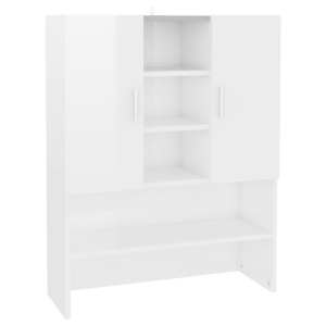 Skříňka nad pračku bílá s vysokým leskem 70,5 x 25,5 x 90 cm - obrázek 2