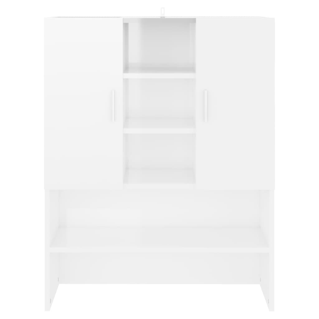 Magasfényű fehér mosógépszekrény 70,5 x 25,5 x 90 cm 
