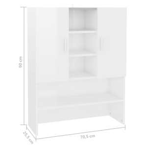 Skříňka nad pračku bílá s vysokým leskem 70,5 x 25,5 x 90 cm - obrázek 8