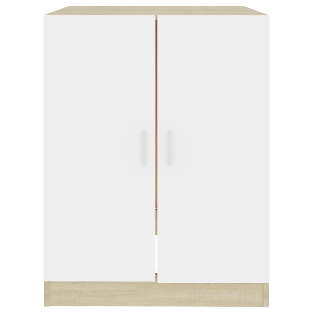 vidaXL Armario de lavadora blanco y roble Sonoma 71x71,5x91,5 cm