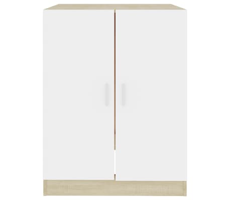 vidaXL Шкаф за пералня, бяло и дъб сонома, 71x71,5x91,5 см