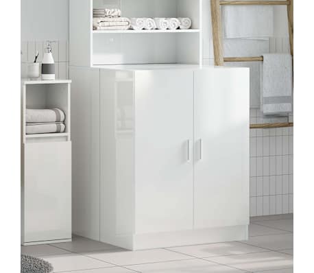 vidaXL Vaskemaskinskap høyglans hvit 71x71,5x91,5 cm