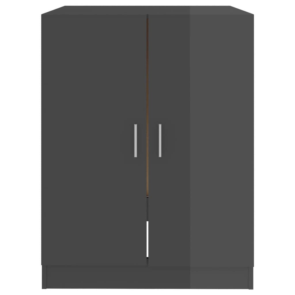 vidaXL Skalbimo mašinos spintelė, pilka, 71x71,5x91,5cm, blizgi