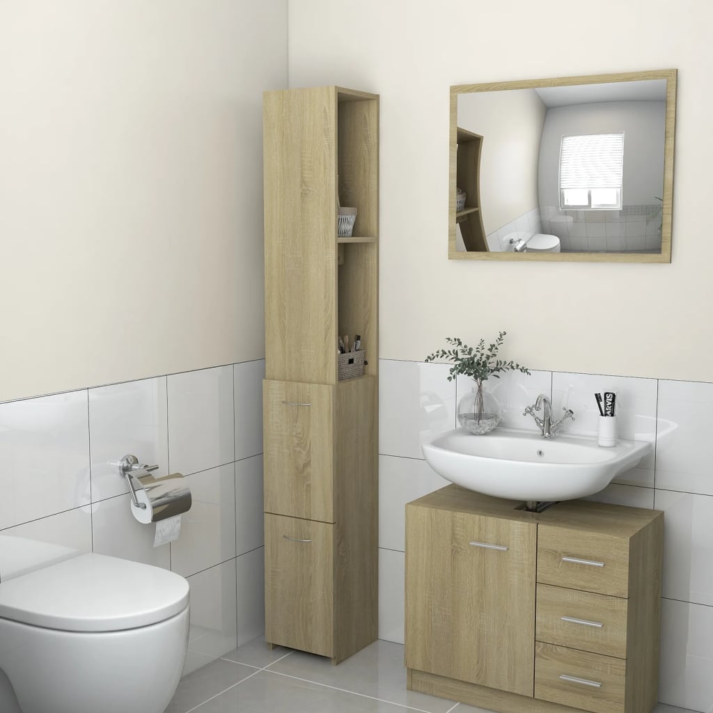 vidaXL Szafka �azienkowa, d�b sonoma, 25x26,5x170 cm