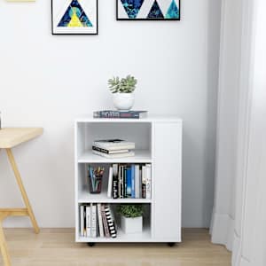 Skříňka na kolečkách bílá 60 x 35 x 75 cm kompozitní dřevo - obrázek 3