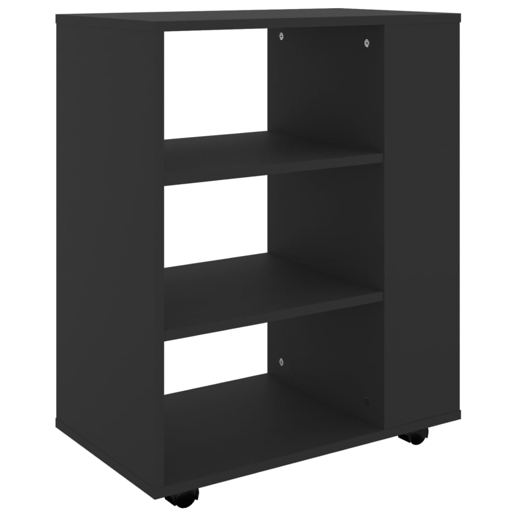 vidaXL Skříňka na kolečkách černá 60 x 35 x 75 cm kompozitní dřevo