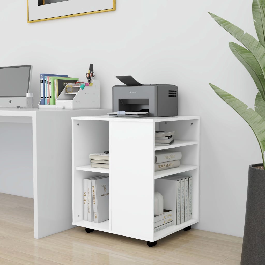 

vidaXL Kast verrijdbaar 60x53x72 cm spaanplaat wit
