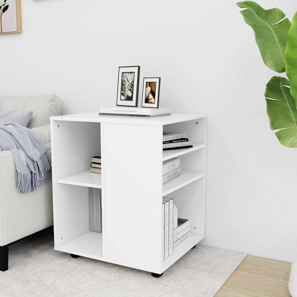 vidaXL Szafka na kółkach, biała, 60x53x72 cm, materiał drewnopochodny