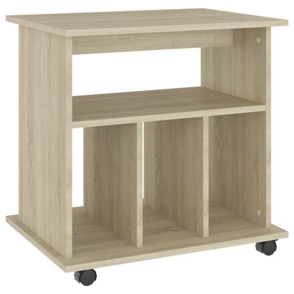vidaXL ratastel kapp, Sonoma tamm, 60 x 45 x 60 cm, tehispuit