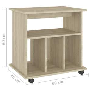 Skříňka na kolečkách dub sonoma 60x45x60cm kompozitní dřevo - obrázek 7