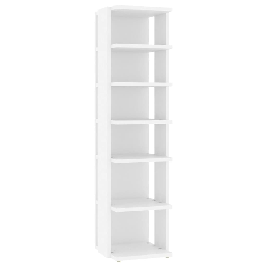vidaXL Botník bílý 27,5x27x102 cm kompozitní dřevo