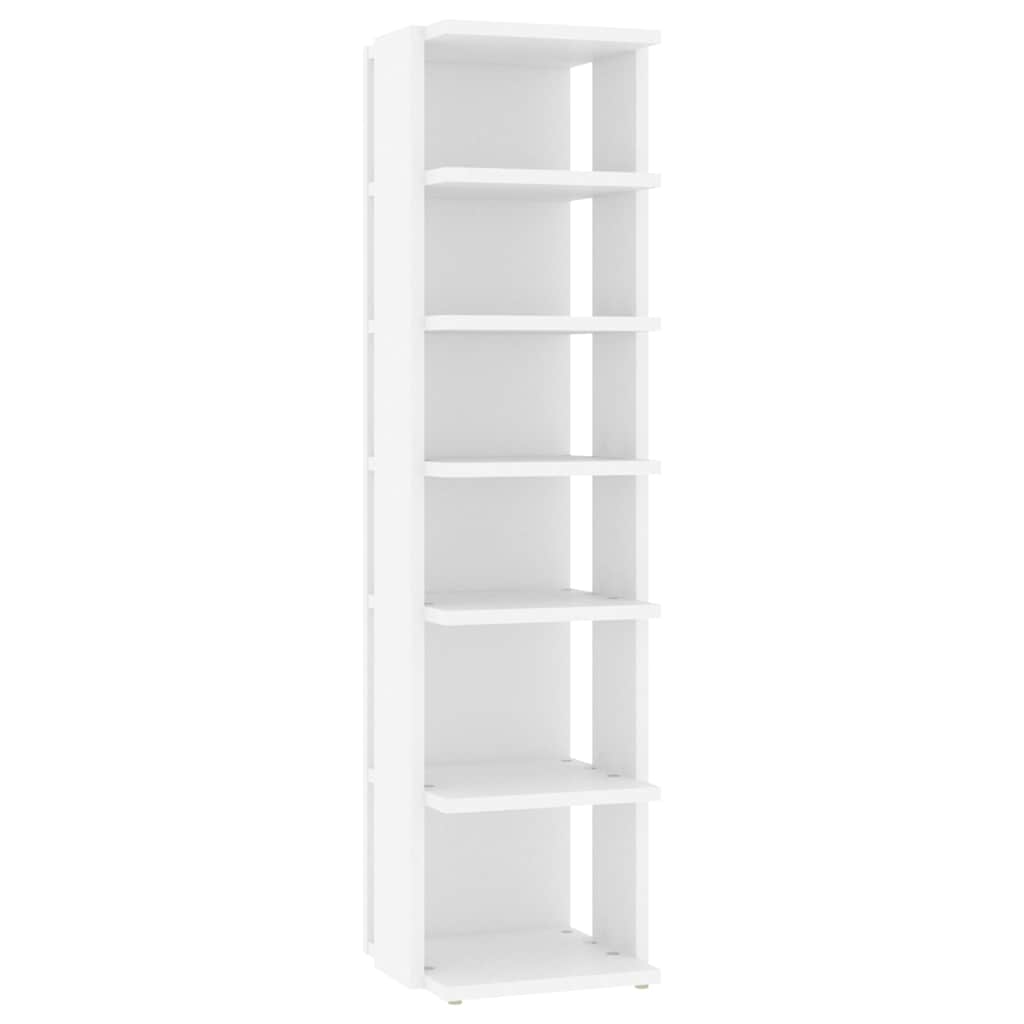 vidaXL Botník bílý 27,5x27x102 cm kompozitní dřevo