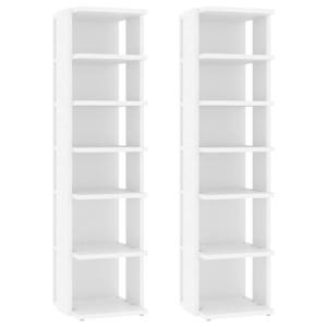 vidaXL kingakapid 2 tk, valge, 27,5 x 27 x 102 cm, tehispuit
