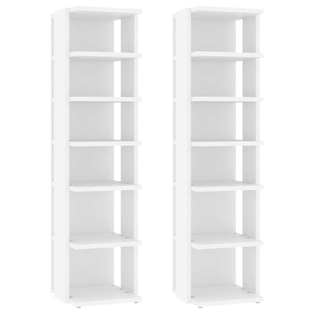 vidaXL Botníky 2 ks bílé 27,5x27x102 cm kompozitní dřevo