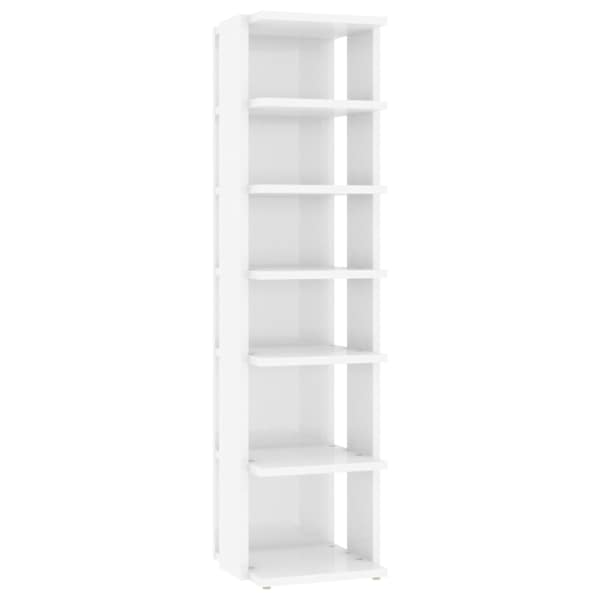 vidaXL jalatsikapp, k&otilde;rgl&auml;ikega valge, 27,5x27x102 cm, tehispuit