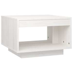 Konferenční stolek bílý 50 x 50 x 33,5 cm masivní borové dřevo - obrázek 2