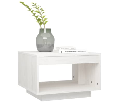 vidaXL Coffee Table White 50x50x33.5 cm Solid Pinewood