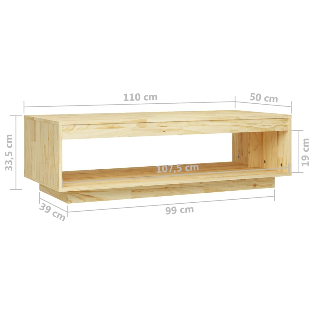 Konferenční stolek 110 x 50 x 33,5 cm masivní borové dřevo