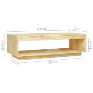 Konferenční stolek 110 x 50 x 33,5 cm masivní borové dřevo - obrázek 8