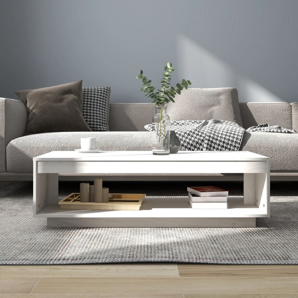 

vidaXL Salontafel 110x50x33,5 cm massief grenenhout wit