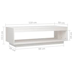 Konferenční stolek bílý 110 x 50 x 33,5 cm masivní borové dřevo - obrázek 8