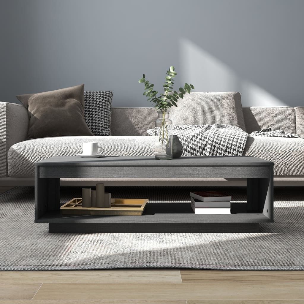 

vidaXL Salontafel 110x50x33,5 cm massief grenenhout grijs